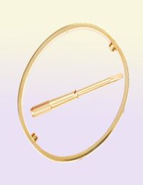 Fashion Top Quality Gold Style Love Stainless Steel Iced Out Cuff Screwdriver Bracelet Bangle For Women and Men6076476