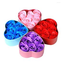 Gift Wrap 6Pcs Love Heart Scented Bath Body Petal Rose Flower Soap Wedding Decoration Selling Party