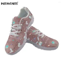 Casual Shoes INSTANTARTS Women Flats Tool Pattern Print Winter Teens Girls Mesh Comfortable Female Sneakers