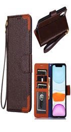 Flip Wallet Phone Cases For IPhone 14 13 Pro Max i 12 11Pro XS XR X 7 8 Plus Luxury Four Corners Stitching Leather Card Holder Poc3242278