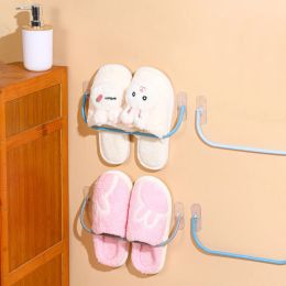 Bathroom Slipper Holder No-Punch Easy Style Slipper Rack Saves Space Foldable Slipper Organizer Kitchen Bathroom Storage Rack