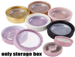 Round Eyelashes Case Lashes Storage Box Empty Reusable Lashes Packaging Box Trays Eye Lash Tray Clear Box9178437