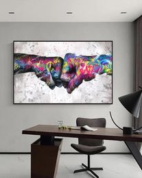 Decorative Painting Wall Art Picture and Living Room Canvas Painting for Modern Home Decoration Graffiti Fist Handcuffs4653688