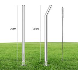 clear glass straw 2008mm reusable straight bent glass drinking straws with brush eco friendly glass straws for smoothies cocktails2203928