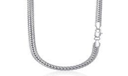 6mm Womens Mens Necklace Chain Hammered Close Rombo Link Curb Cuban White Gold Filled GF Fashion Jewellery Accessories DGN337 Chains9697301