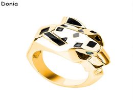 Donia Jewellery luxury ring European and American fashion enamel green eye leopard copper microinlaid zircon designer gift7296546