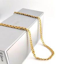 18K Solid Yellow GF Gold Curb Cuban Link Chain Necklace HipHop Italian Stamp AU750 Men039s Women 7mm 750 MM 75 CM long 29 INC6540114