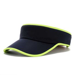 Visors Ball Caps Polyester Sports Sun Visor Cap with Stripe Trim Adult Men Womens Sun Visor Hat Runner Hat Jogging Cycling Tennis Hiking 240412