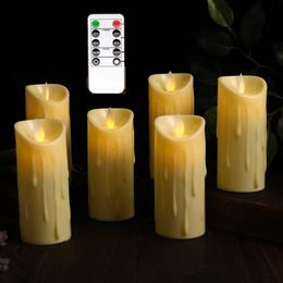 346 Pieces Remote Control Flameless Moving Wick Led Pillar CandlesBattery Candles With Flickering Flame 240412