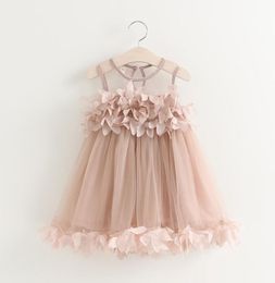 Vieeoease Girls Dress Kids Clothing 2021 Summer Fashion Sleeveles Vest Flower Lace Tutu Princess Dress KU8439416