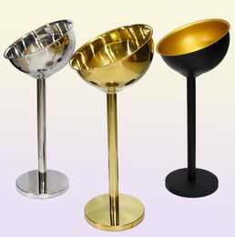 Tabletop Wine Racks 304 Stainless Steel Champagne Basin Floor Standing Stand Cooling Ice Bucket Golden Silver Wine Beer Ice Bucket8630014