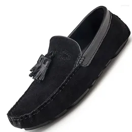 Casual Shoes Tassels Men Fashion Designer Suede Leather Loafers Breathable Slip-on Men's Driving