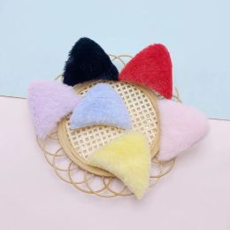 24Pcs 4CM Two Side Two Colour Felt Cat Ear Padded Appliques For Children Hat Sewing Headband Hair Clip Accessories Patches