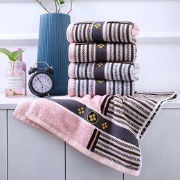 Towel CRYSTALLOVE Pure Cotton Contrast Stitching Striped Flower Bath 34 74cm Thick Absorbent Soft Outdoor Beach