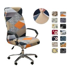 Elastic Computer Office Chair Cover Floral Printed Anti-dirty Rotating Stretch Gaming Desk Seat Chair Slipcover for Living Room