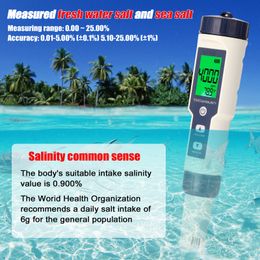 5 in 1 Professional Multi-parameter Combo Testing Metre PH/EC/TDS/Salinity/Thermometer Digital Tester Water Quality Tester