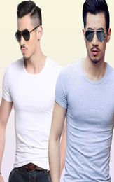 Men Tshirt Spandex Fitness Gym Clothing Man Tops Tees T Shirt For Male Solid Color Tshirts multi Colors TShirt XS2XL3764464