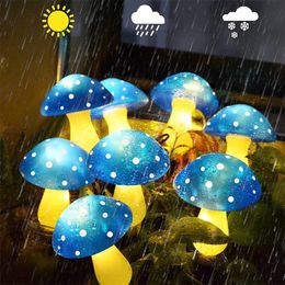 Solar Mushroom Light Garden Outdoor Decor 8 Modes Waterproof Lamp Pathway Landscape Yard Easter Halloween Xmas Sunlight 240412