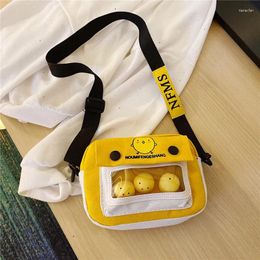 Shoulder Bags 2024 Cartoon Cute Ins Canvas Small Crossbody Bag Women's Summer Fresh Student One Messenger