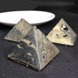 Natural Peru Pyrite Crystallised Druzy Cluster Pyramid Cool Fool's Gold Healing Crystal Sparkling Gemstone Tower Powerful Protection Stone Mineral Decor