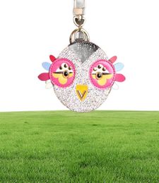 Cute Owl Chicken Crystal Cartoon Anime Coin Purse Keychain Pendant Pu Leather Wallet Key Chain For Women Bag Charm4439234