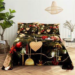 Christmas Tree Queen Sheet Set Christmas Gifts Bedding Set Bed Sheets and Pillowcases Kid's Bedding Flat Sheet Bed Sheet Set