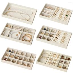 Jewellery Pouches Velvet Tray Storage Drawer Small Stackable Beige Boxes And Packaging Suitable For Ring Earrings Simple Practical