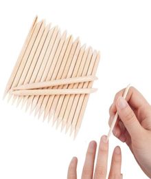 factory 100Pcs Orange Wood Nail Sticks Double Sided Multi Functional Cuticle Pusher Remover Manicure Pedicure Tools Mini Skater4602253344