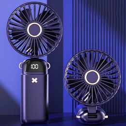 Electric Fans Electric Portable Handheld 3000/6000mAh Rechargeable Air Cooler Cooling Fan Folded Fan for Office Outdoor Home Travel Cooler Fan