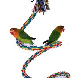 Parrot Toy Wicker Rope Hanging Braided Budgie Chew Bird Cage Cockatiel Toy Pet Stand Training Accessories Bite Swing Supplies