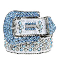2022 Designer BeltSimon Belts for Men Women Shiny diamond belt on Black Blue white multicolour8586603