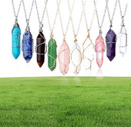Necklace Gold Chain Silver Stainless Steel Jewellery Natural Stone Pendants Statement Chokers Necklaces Rose Quartz Healing Crystals9766790