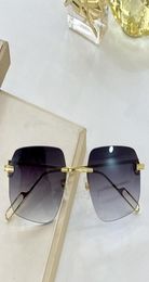 LUXURY CT0113 Frameless Designer Bigrim Sunglasses UV400 5920140 18K golden plating unisex HD gradient Colour lenses fullset cas7173390