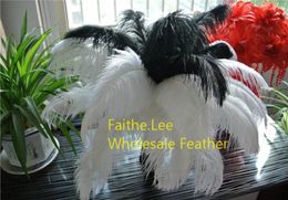 200pcslot 1416inch 3540cm black and white Ostrich Feather plumes for wedding Centrepiece wedding party table centerpiece7152419