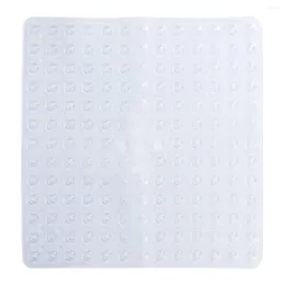 Bath Mats Non-Slip Mat Square Shower Safety PVC - Resistant Antiskid (Clear)