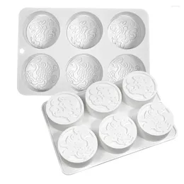 Baking Moulds Chinese Style Wedding Cake Mould Exquisite Patterns 6-Grids Mousse Non-Stick Easy Release Quick Cleaning Mold