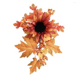 Decorative Flowers Artificial Pine Cone Garland Simulation Plants Ornament Gift Indoor Outdoor Use Autumn Decoration Wreath