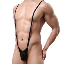 2024 Man Erotic Sexy Strap G-string Men's Sexy Borat Mankini Costume Male Underwear Sex Low-waist Strap Gay Thongs SM Man