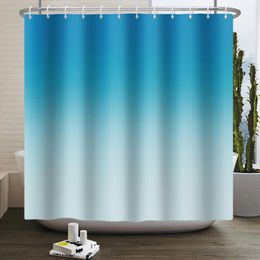 Shower Curtains Blue Ombre Bathroom For And White Fabric Gradient Curtain Bath Decorative