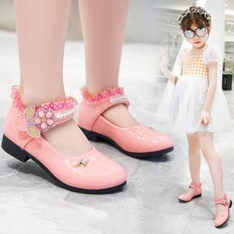 Kids Princess Shoes Baby Soft-solar Toddler Shoes Girl Children Single Shoes sizes 26-36 W2Z6#