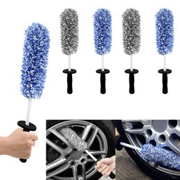 Car Wheel Hub Cleaner Microfiber Car Cleaning Brush Tools Portable Tyre Rim Scrubber For Car Cleaning For Auto Washing Vehicles