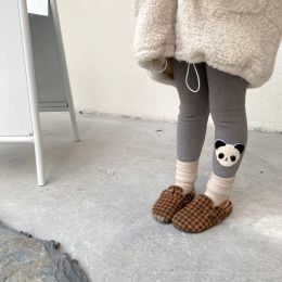 Pants Winter Girls Panda Leggings Cute Warm Flocking Tights 2 Colors Allmatch Skinny Pants