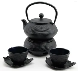 Teaware Sets KT00116 Hobnail Iron Teapot Set - Japanese Antique 24 Fl Oz Small Dot Cast