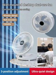 Electric Fans Household Dual-use Kitchen Fan Wall-Mounted Desktop Fan USB Charging Small Fan Mini Portable Electric Fans for Dormitory Office