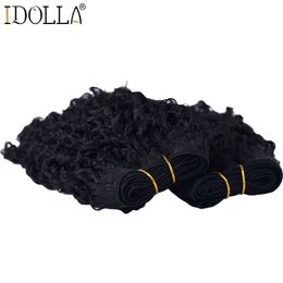Synthetic Curly Hair Bundles Jerry Curly Natural Ombre Hair Extensions For Black White Costume Women 14-16 inch 2Pieces/Lot