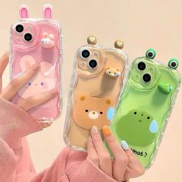 3D Ear Panda Bear Phone Case For Samsung Galaxy S23 S24 Ultra S20 FE S21 Plus A05 A05S A10 A11 J7 J2 Prime G530 Soft Silicone