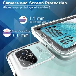 360° Full Body Cover Phone Case For Xiaomi Redmi 12C Clear Hybrid Hard Cover Soft Silicone Shell Redmi 12 C 2023 Ultra Thin Capa