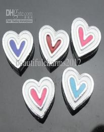 Whole 50pcslot 8mm Enamel heart Slide Charms fit for 8mm diy wristband bracelet keychains fashion jewelrys7392752