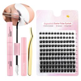 NEW DIY Makeup Set 120 Bunches Lash Bond And Seal Eyelash Glue Remover Applicator Lash Clusters Eyelash Extensions Complete Kit