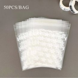 50PCS Star Dot Printed Self Adhesive Plastic Bag Photocard Holder Cover Gift Packaging Bag Transparent Cookie Storage Bag